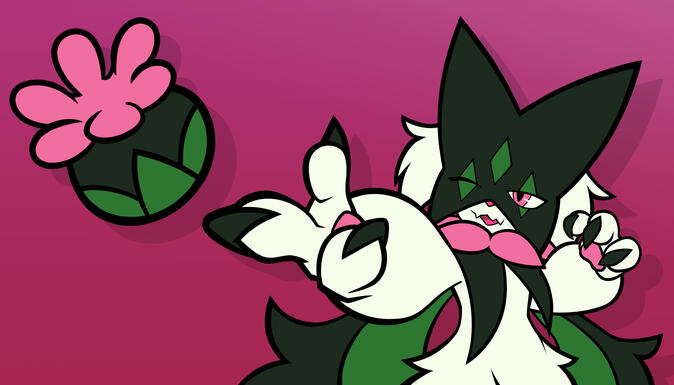 Meowscarada - Half body - Flat